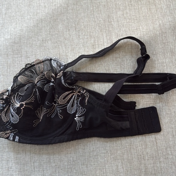 FELINA Paramour Bra Black Ellie Unlined Balconette Embroidered Lace 115009 32DDD - Picture 2 of 8